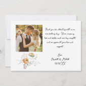 White Daisy Peach Floral Weddenschap Hartelijk dan Kaart (Achterkant)