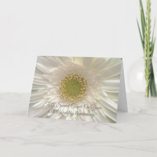 White Daisy Personalized 65th Wedding Jubileum Kaart