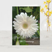 White Daisy Personalized 70th Wedding Jubileum Kaart (Gele Bloem)