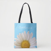 White Daisy Personalized Tote Bag (Voorkant)