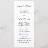 White Daisy Petals Wedding Programme Programmakaart (Achterkant)