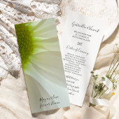 White Daisy Petals Wedding Programme Programmakaart