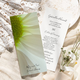 White Daisy Petals Wedding Programme Programmakaart