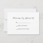 White Daisy Petals Wedding RSVP Response Kaart (Achterkant)
