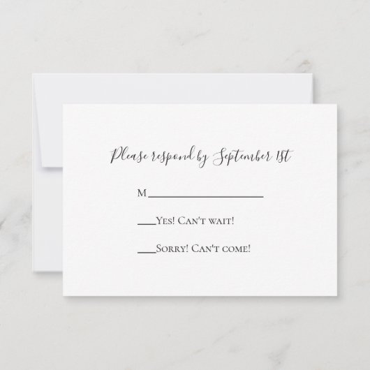 White Daisy Petals Wedding RSVP Response Kaart (Achterkant)