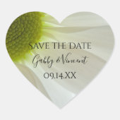White Daisy Petals Wedding Save the Date Hart Sticker (Voorkant)