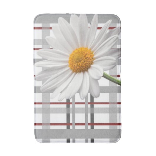 White Daisy Pset Bathroom Bath Mat (Voorkant Verticaal)