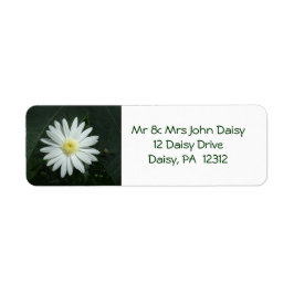 White Daisy Return-adreslabel Etiket