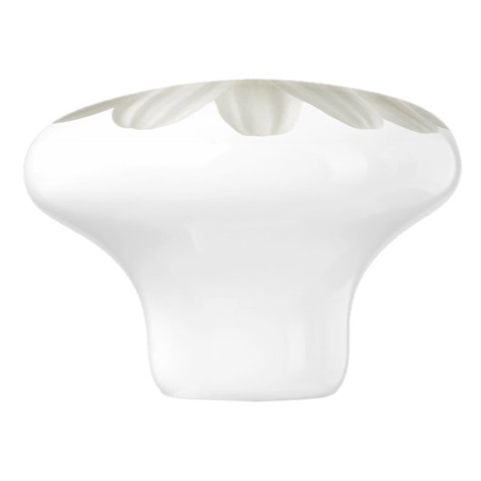 White Daisy Round Ceramic Drawer Pull Knobs Keramische Knop (Zijkant)
