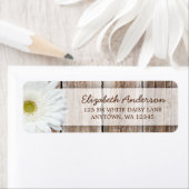 White Daisy Rustic Barn Wood Adresetiketten Etiket (Insitu)