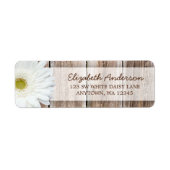 White Daisy Rustic Barn Wood Adresetiketten Etiket (Voorkant)