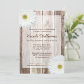 White Daisy Rustic Barn Wood Vrijgezellenfeest Kaart (Staand voorkant)