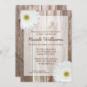 White Daisy Rustic Barn Wood Vrijgezellenfeest Kaart (Voorkant / Achterkant)