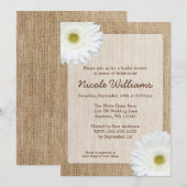 White Daisy Rustic Burlap Vrijgezellenfeest Kaart (Voorkant / Achterkant)