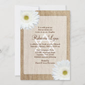 White Daisy Rustic Burlap Western Bat Mitzvah Kaart (Voorkant)