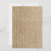 White Daisy Rustic Burlap Western Bat Mitzvah Kaart (Achterkant)