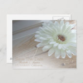White Daisy Save the Date Weduwings Announements Aankondigingskaart (Voorkant / Achterkant)
