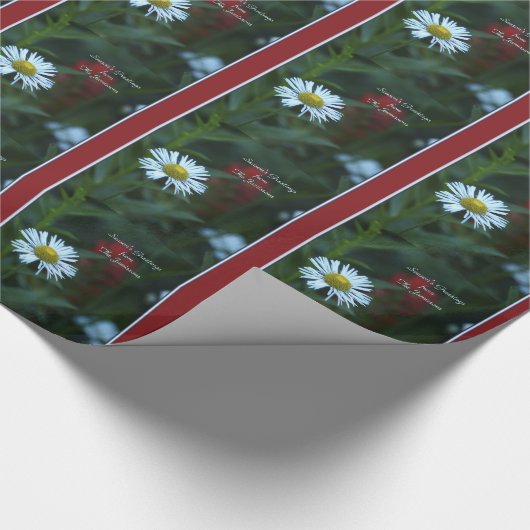 White Daisy Season's Groeten, Naam, Cadeaupapier (Hoek)