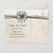 White Daisy Sla de datum op Aankondigingskaart (Achterkant)