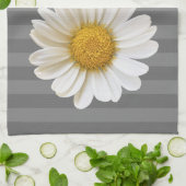 White Daisy Specialized Grey Striped Theedoek (Gevouwen)