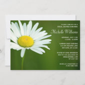 White Daisy Summer Bridal Shower Invitations Kaart (Voorkant)