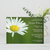 White Daisy Summer Bridal Shower Invitations Kaart (Staand voorkant)