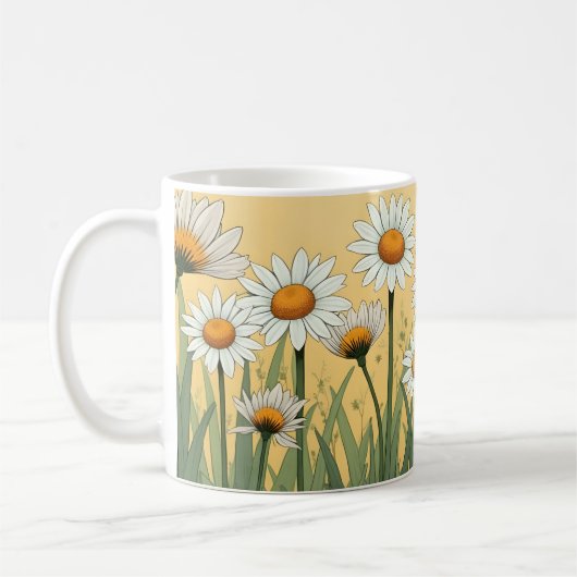 White Daisy Summer Koffiemok (Links)