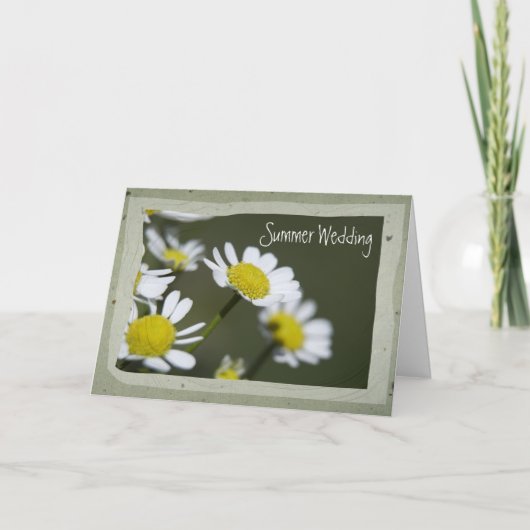 White Daisy Summer Wedding Save the Date Aankondiging (Voorkant)