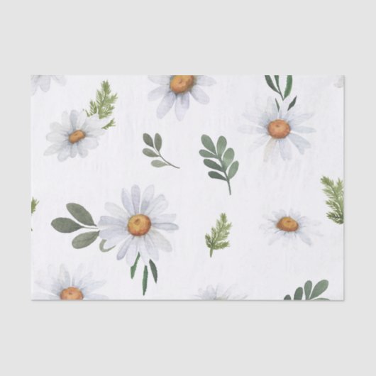 White daisy tissue paper, White daisies Tissuepapier (Voorkant)