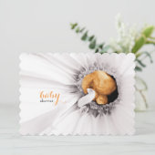 White Daisy Ultrasound Baby shower nodigt uit Kaart (Staand voorkant)