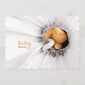 White Daisy Ultrasound Baby shower nodigt uit Kaart