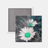White Daisy (w Green) magnet (Voorkant / Achterkant)