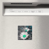 White Daisy (w Green) magnet (Insitu (Vaatwasser))