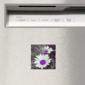 White Daisy (w Paars) magnet (Insitu (Vaatwasser))