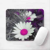 White Daisy (w Pink) mousepad Muismat (Met muis)