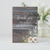 White Daisy Wedding Bedankkaart (Staand voorkant)