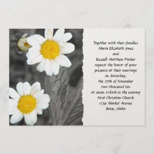 White Daisy Wedding Kaart