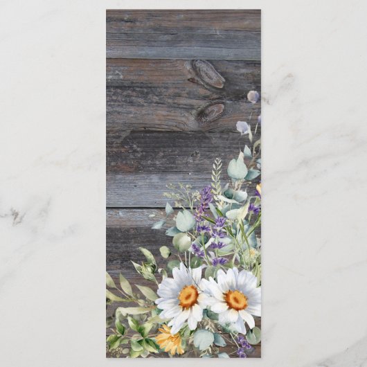 White Daisy Wedding Menu (Achterkant)