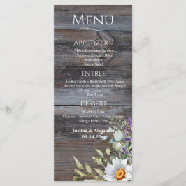 White Daisy Wedding Menu