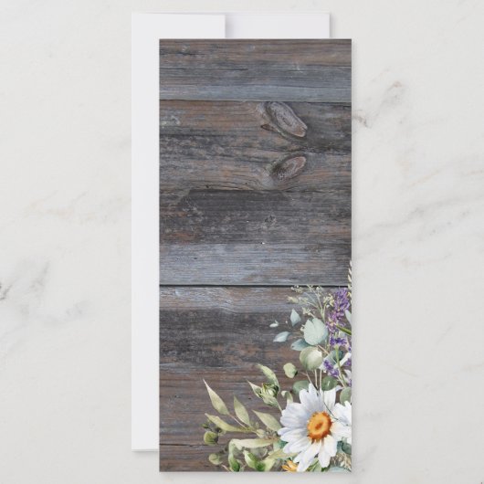 White Daisy Wedding Program (Achterkant)