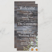 White Daisy Wedding Program (Voorkant / Achterkant)