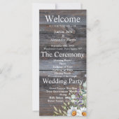 White Daisy Wedding Program (Voorkant)