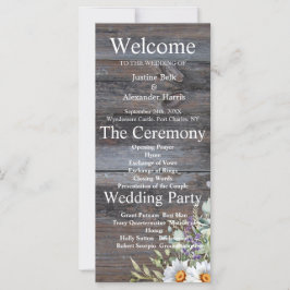 White Daisy Wedding Program