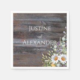 White Daisy Wedding Servet