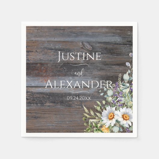 White Daisy Wedding Servet (Voorkant)