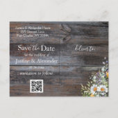 White Daisy Wedding Sla de datum op Briefkaart (Achterkant)