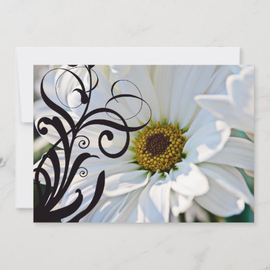 White Daisy Wedding Uitnodiging (Achterkant)