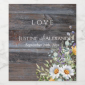 White Daisy Wedding Wijn Etiket (Enkel label)