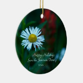 White Daisy Wildflower Kerstannament, Round Keramisch Ornament (Rechts)