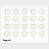 White Daisy WreatWaterverf  Save the Date Ronde Sticker (Vel)